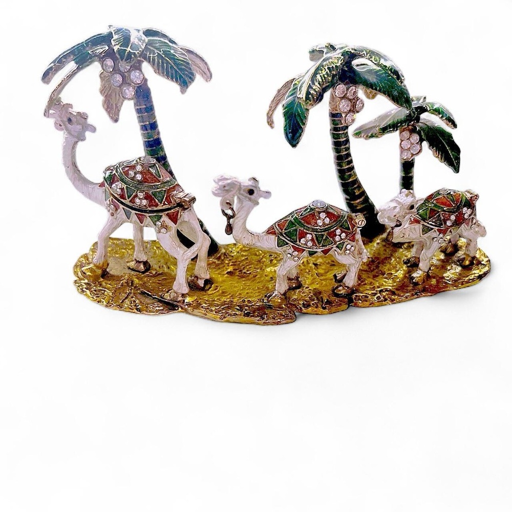 Decorative Camel and Palm Tree Figurine